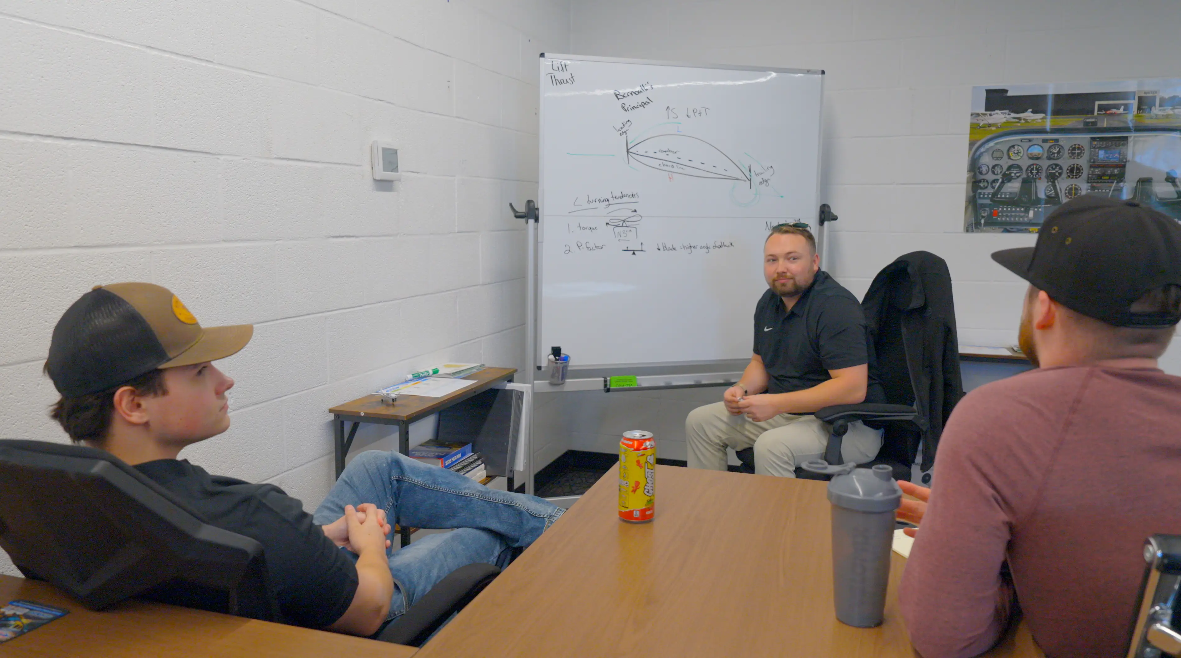 Ground School student learning from CFI at New Century AirCenter near Kansas City MO