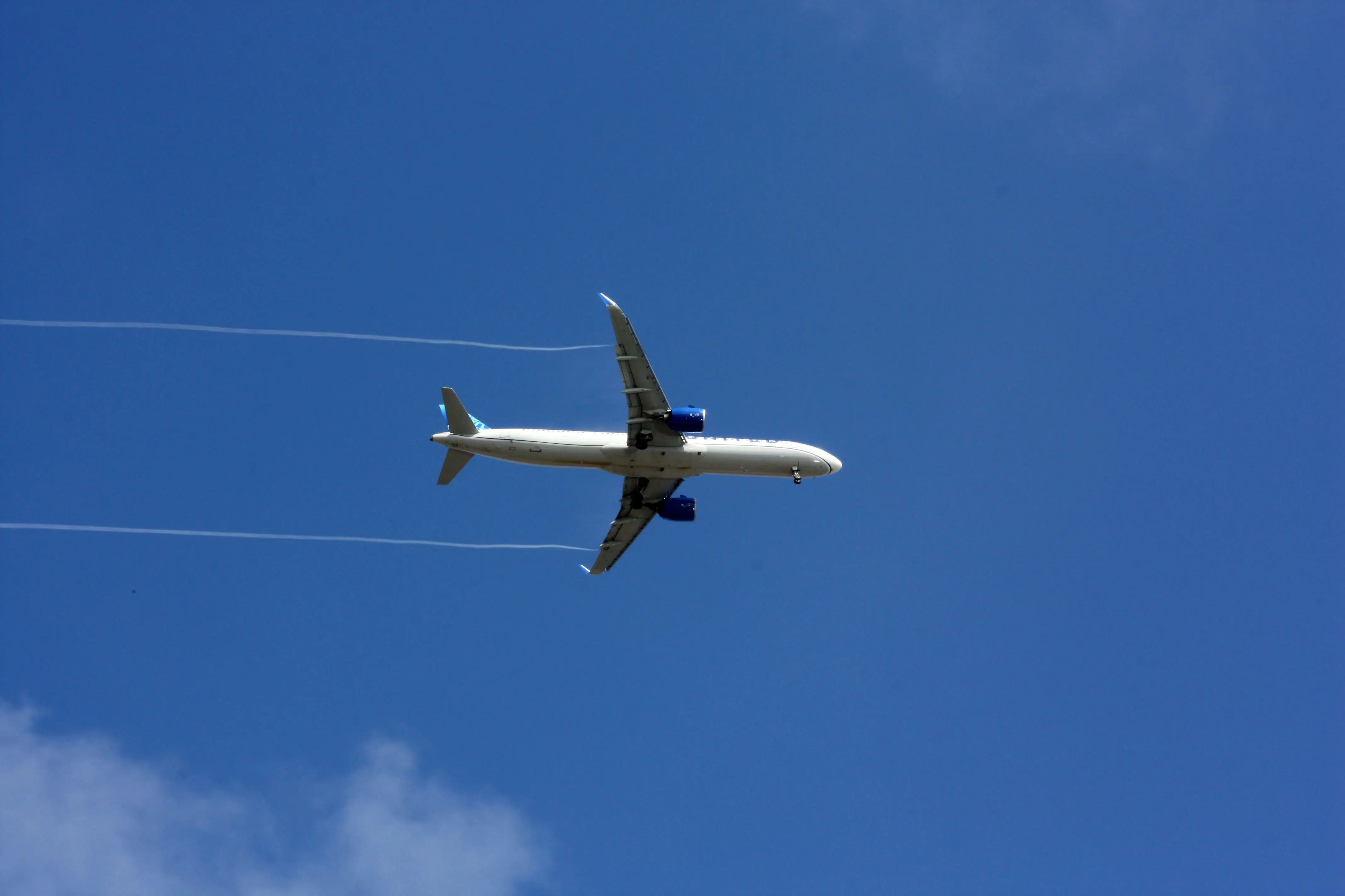 Commercial airplane flying by Meghan Gordon
